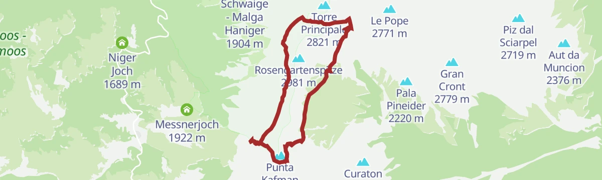 Route map: Via Ferrata Passo Santner
